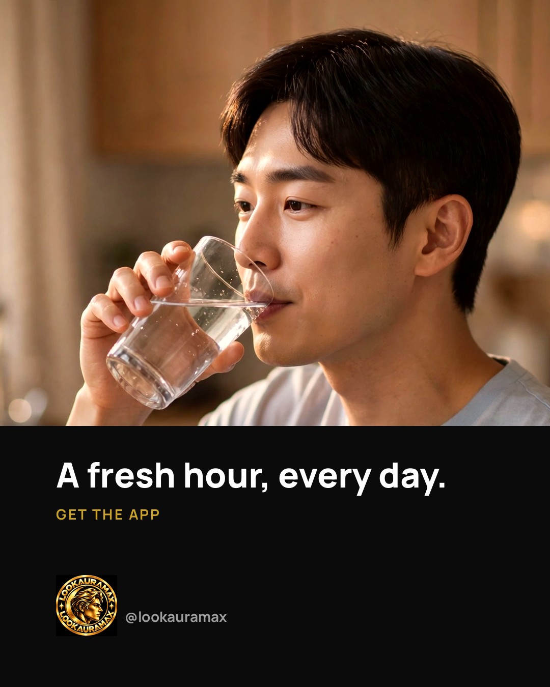 Lookauramax ad creative: A fresh hour, every single day.