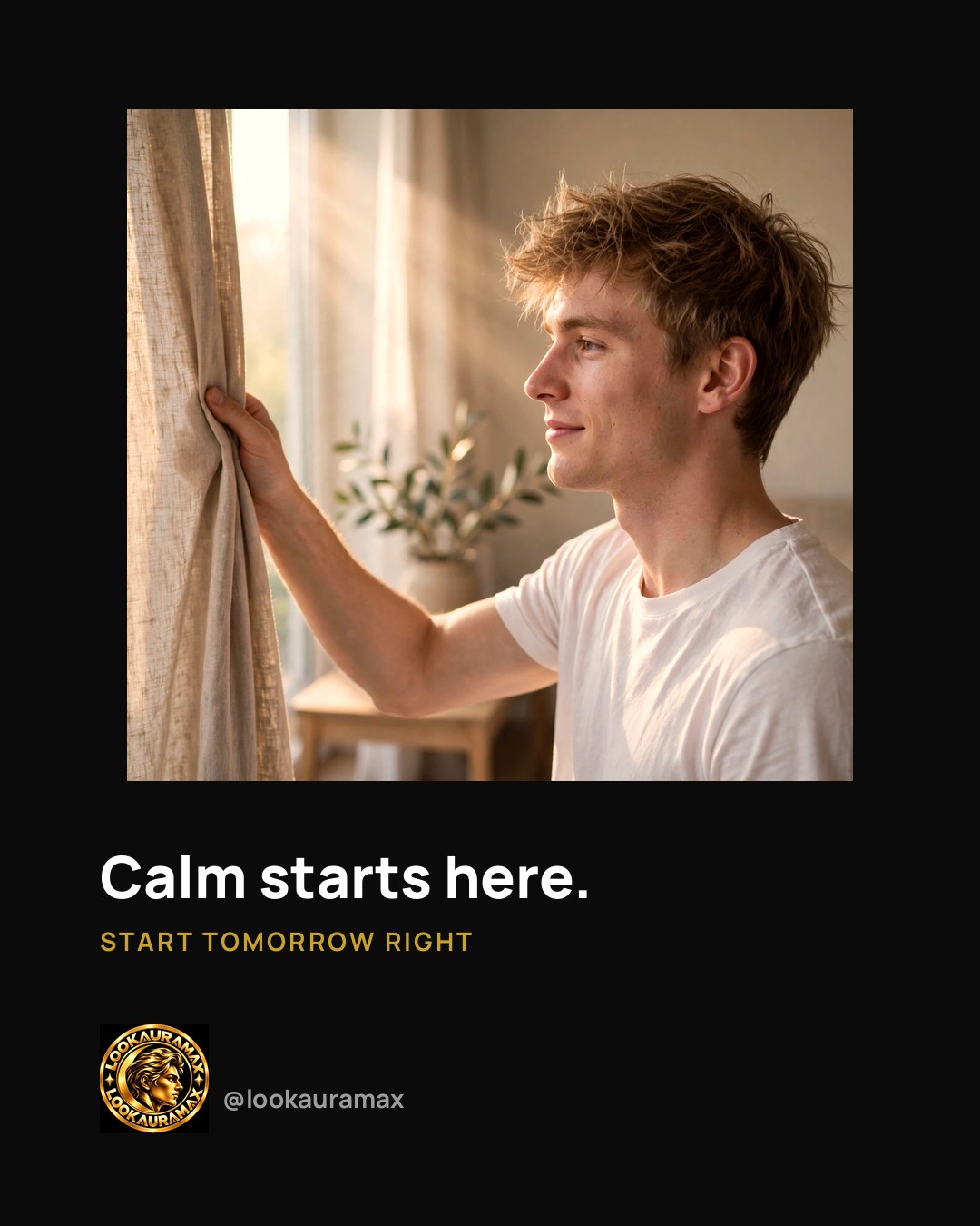 Lookauramax ad creative: Calm is a place to start.