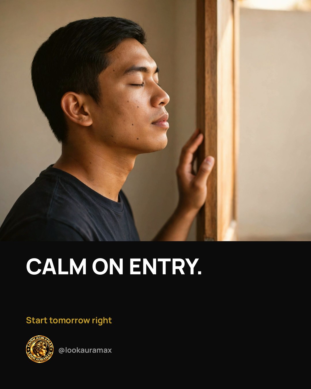Lookauramax ad creative: Calm on entry.