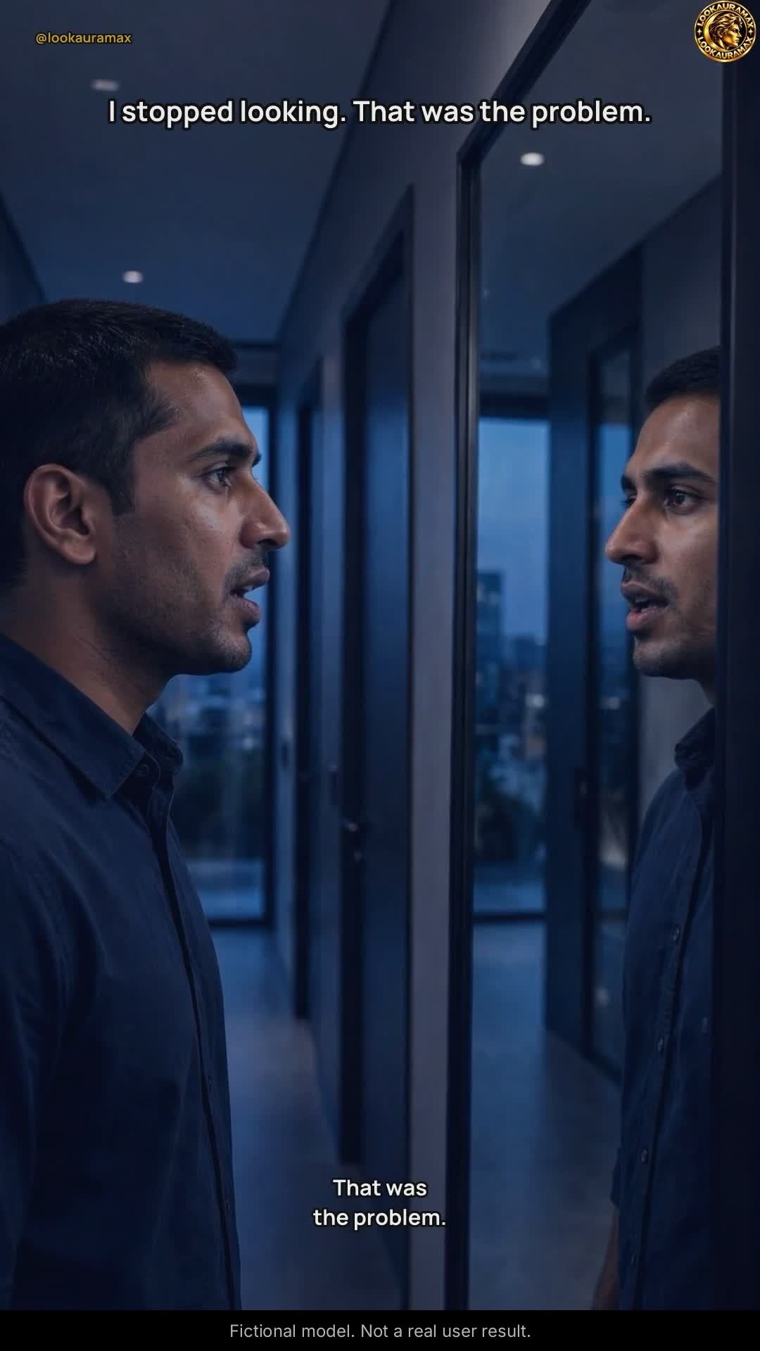 Lookauramax ad creative: I stopped looking. That was the problem. — Looking away never fixed anything. Looking, with a plan, did.