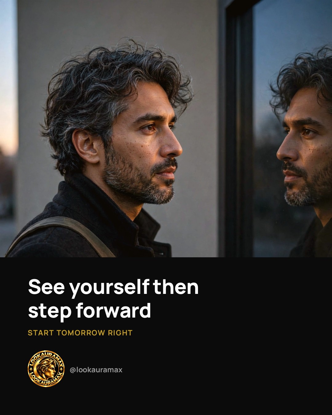 Lookauramax ad creative: One step forward, then another.