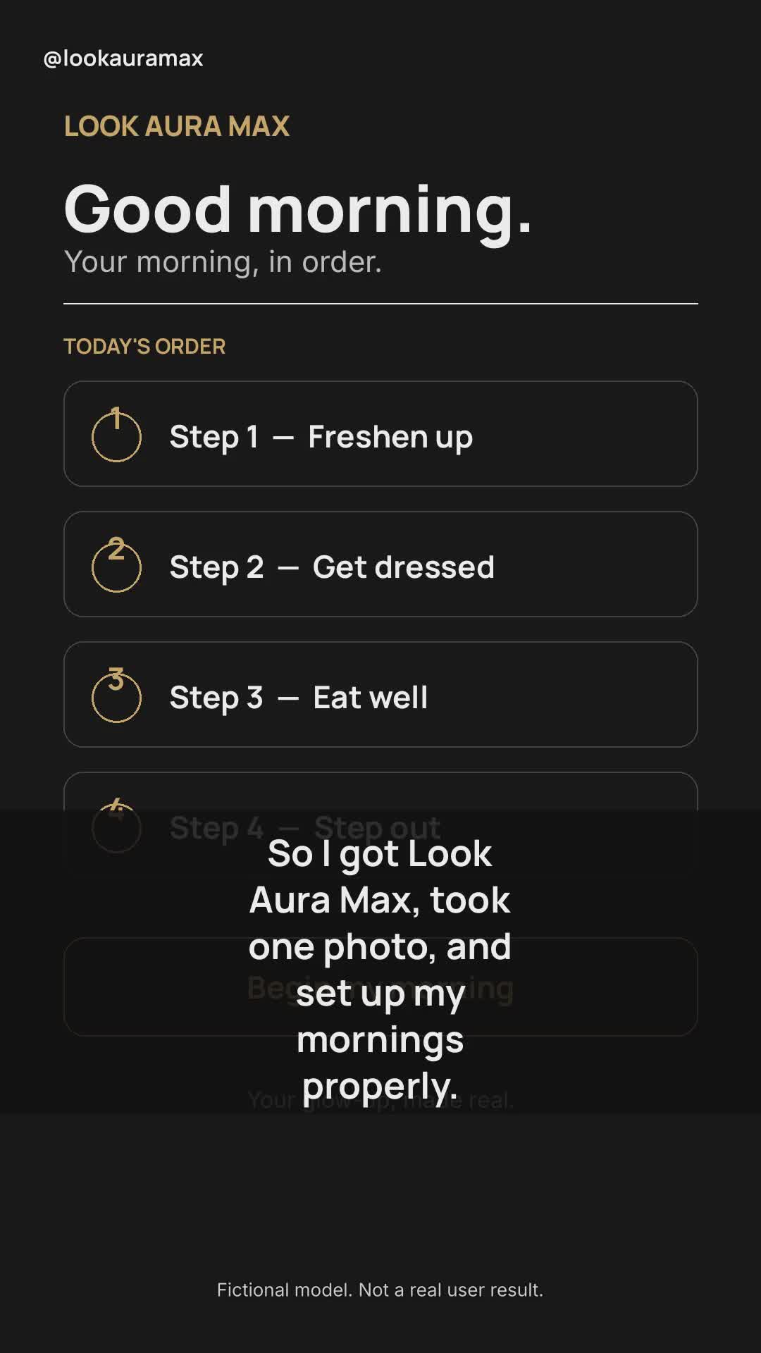 Lookauramax ad creative: 'Ready?' I said yes. I wasn't. — What would your voice note to yourself say?