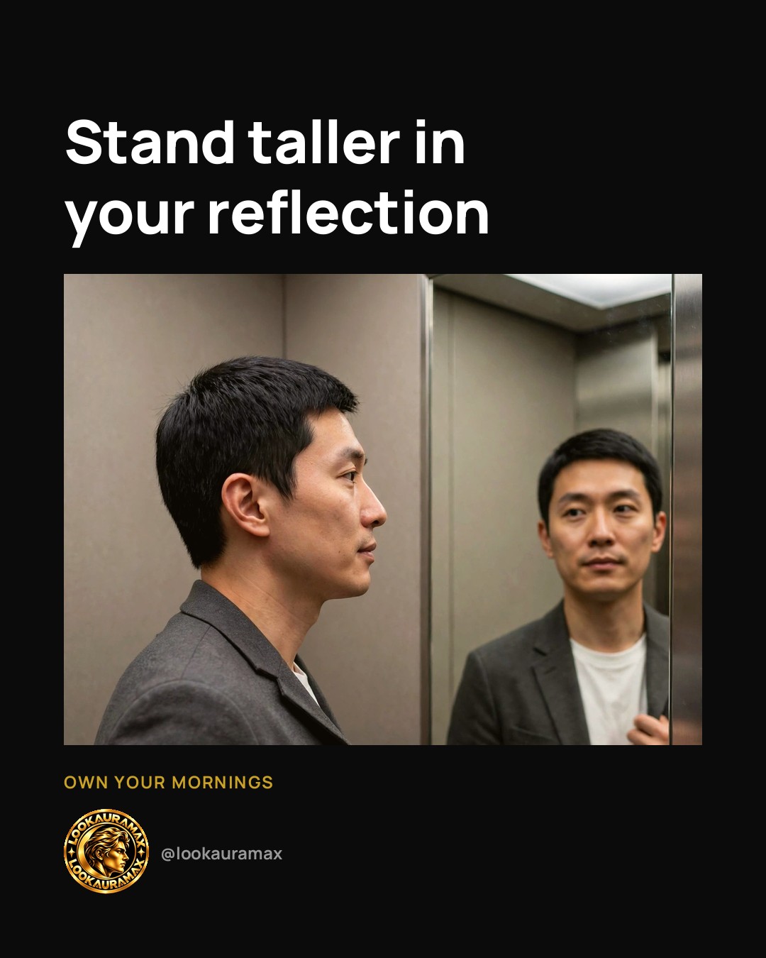 Lookauramax ad creative: Stand a little taller today.