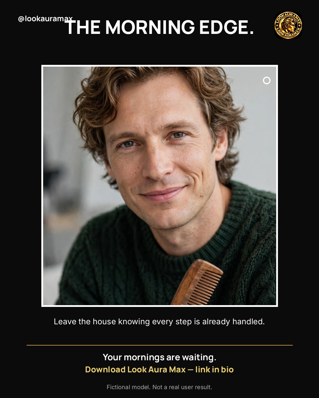 Lookauramax ad creative: THE MORNING EDGE. — Leave the house knowing every step is already handled.