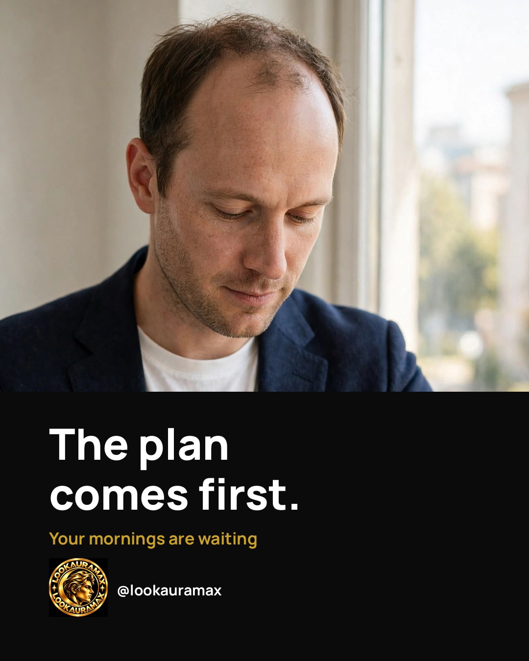 Lookauramax ad creative: The plan comes first. The day follows the plan.