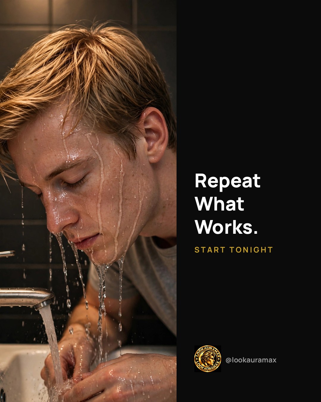 Lookauramax ad creative: What works, repeated, becomes who you are.