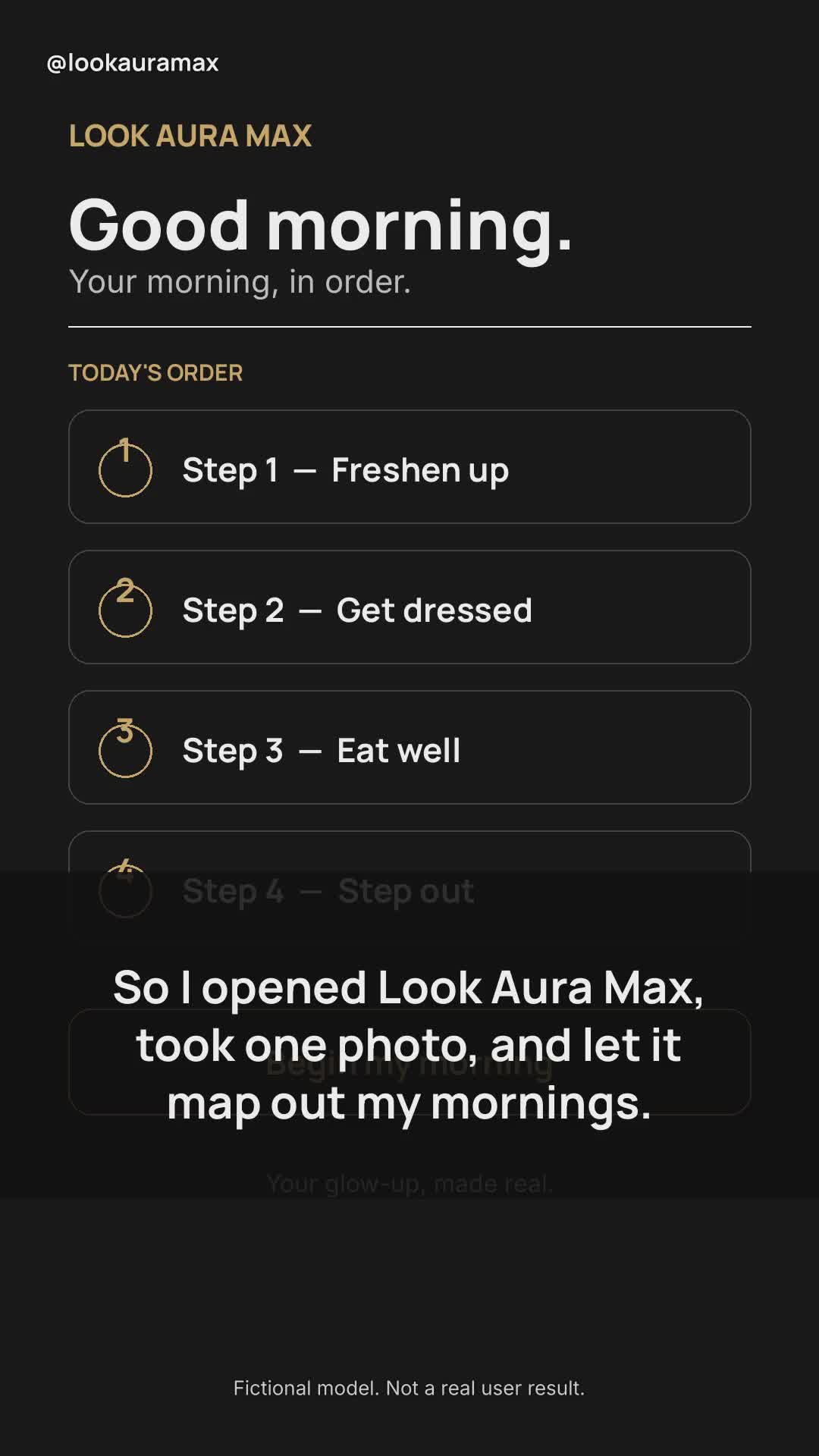 Lookauramax ad creative: 'You look tired,' my friend said. He was right. — What does your morning look like right now?