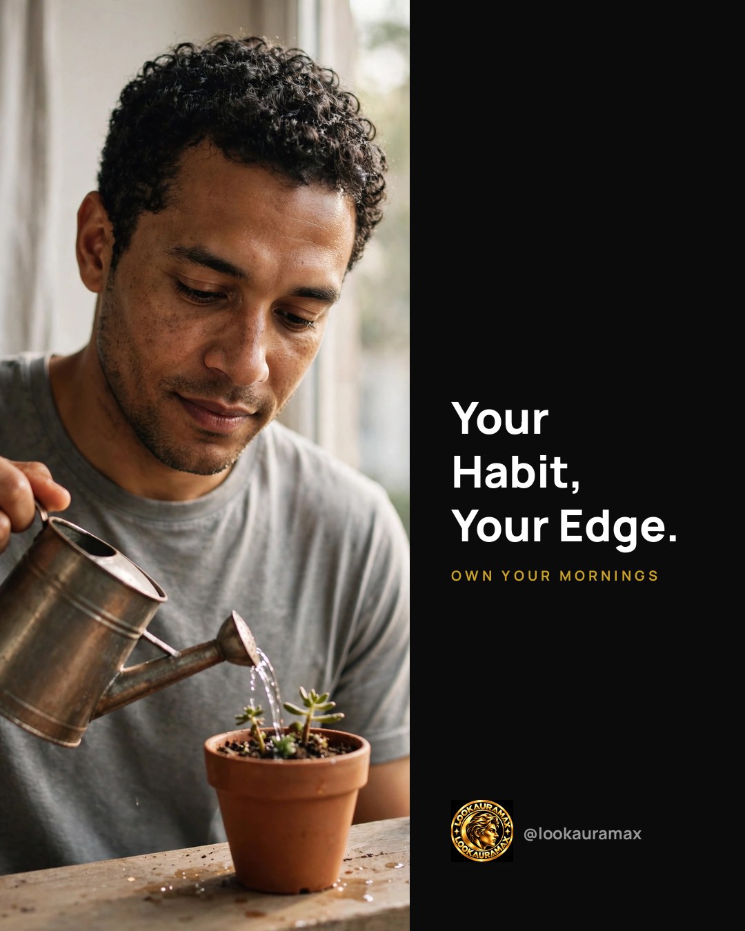 Lookauramax ad creative: Your habit is your edge.