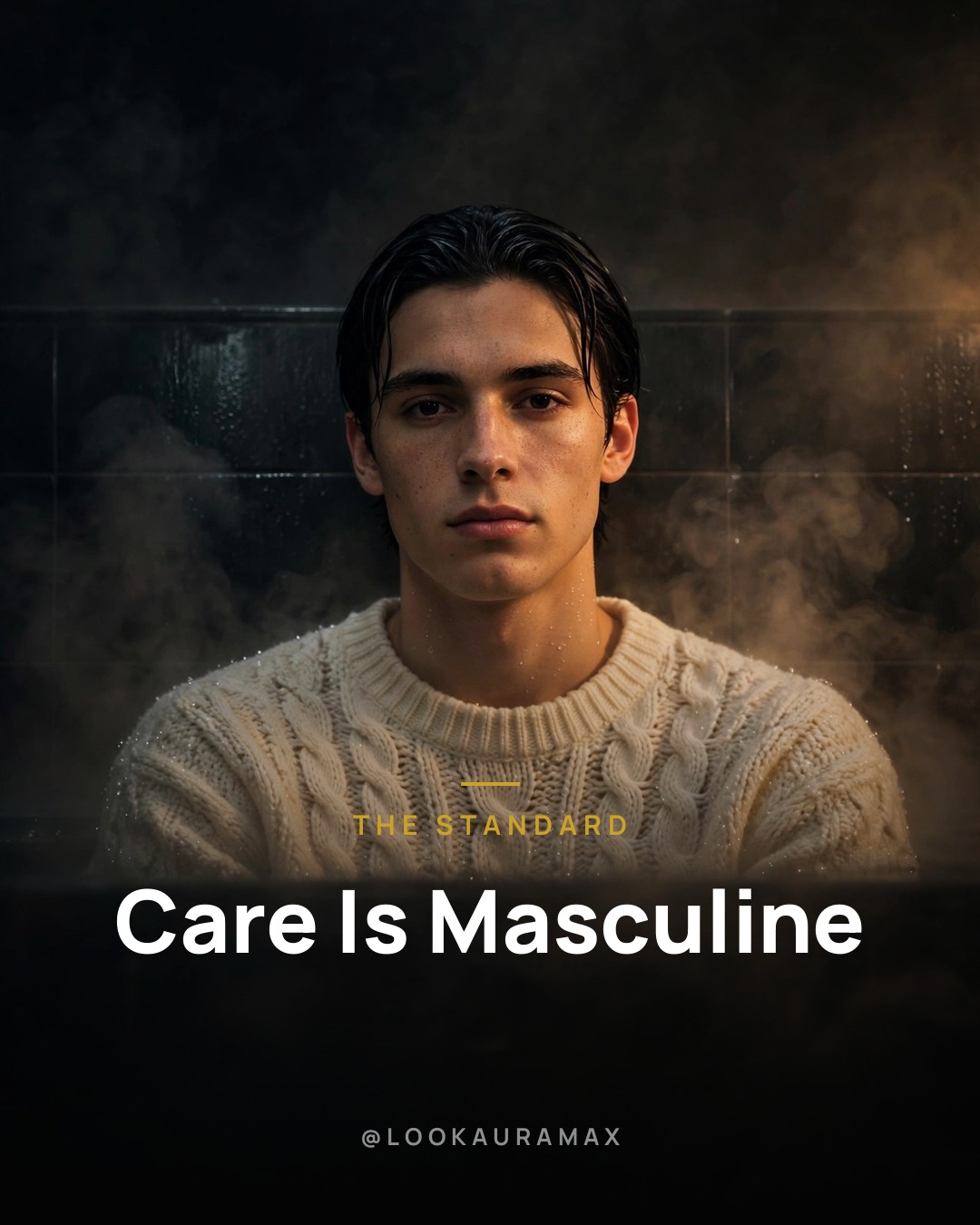 Lookauramax poster: Taking care of yourself is strength. — Face, hair, and skin — handled with pride.